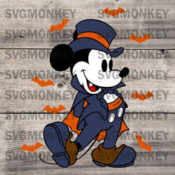 Disney Mickey Mouse The Vampire SVG Graphic Design File, EPS, DXF, PNG