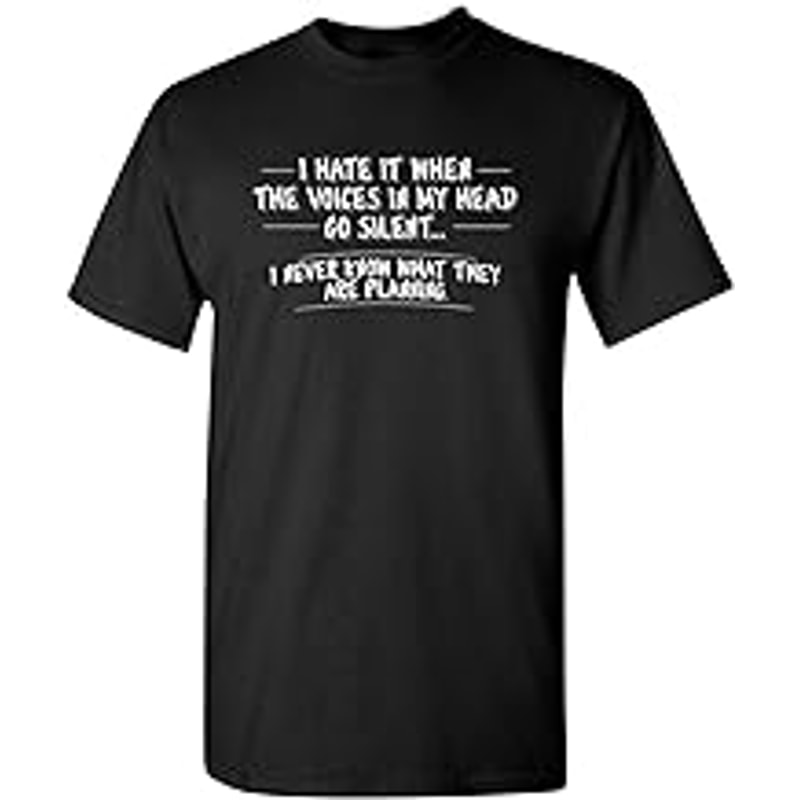 When The Voices Go Silent Graphic Novelty Sarcastic Funny T Shirt.jpg