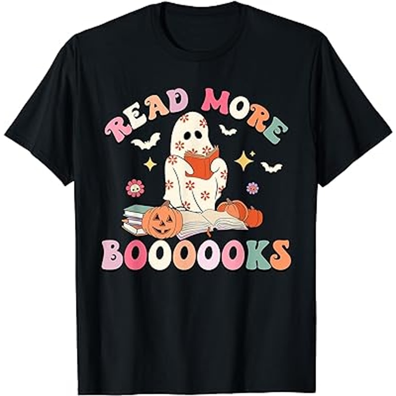 Read More Boooooks Cute Ghost Read More Boooooks Halloween T-Shirt.jpg