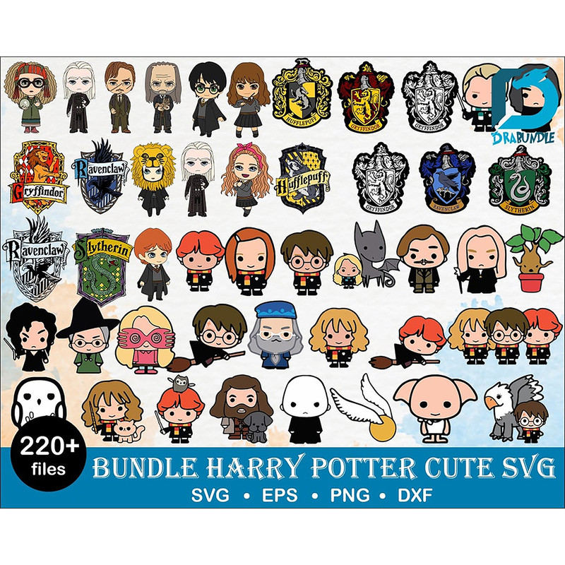 220 Harry Potter Cute bundle svg, png, dxf, eps, cute wizard svg bundle for cricut and print, High quality, Instant download.jpg