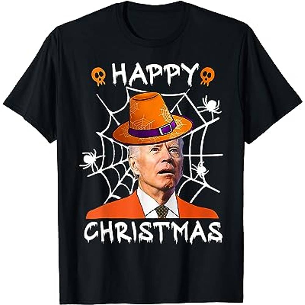 Happy Christmas anti Joe Biden Funny Halloween 2023 Pumpkin T-Shirt.jpg