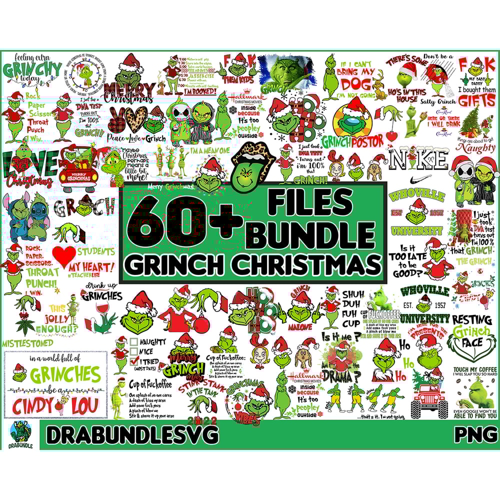 60 Merry Grinchmas PNG Bundle, The Grinchmas PNG Files, Grinchmas Christmas, Movie Christmas Png, Merry Grinchmas Png, Instant Download.jpg