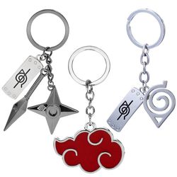 Anime Keychain Red Cloud Ninja Kunai Weapon Modle Keyring Pendant Key Chain Goth Fashion For Fans Women Men Jewelry Gift