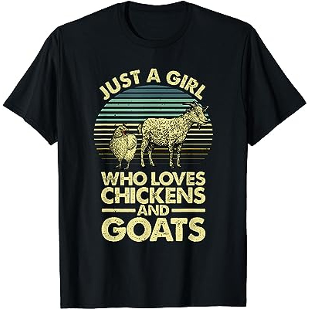 Cool Chicken Goat For Women Girls Chicken Farmer Goat Lovers T-Shirt.jpg