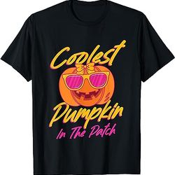 coolest pumpkin in the patch shirt halloween girls boys kids t-shirt