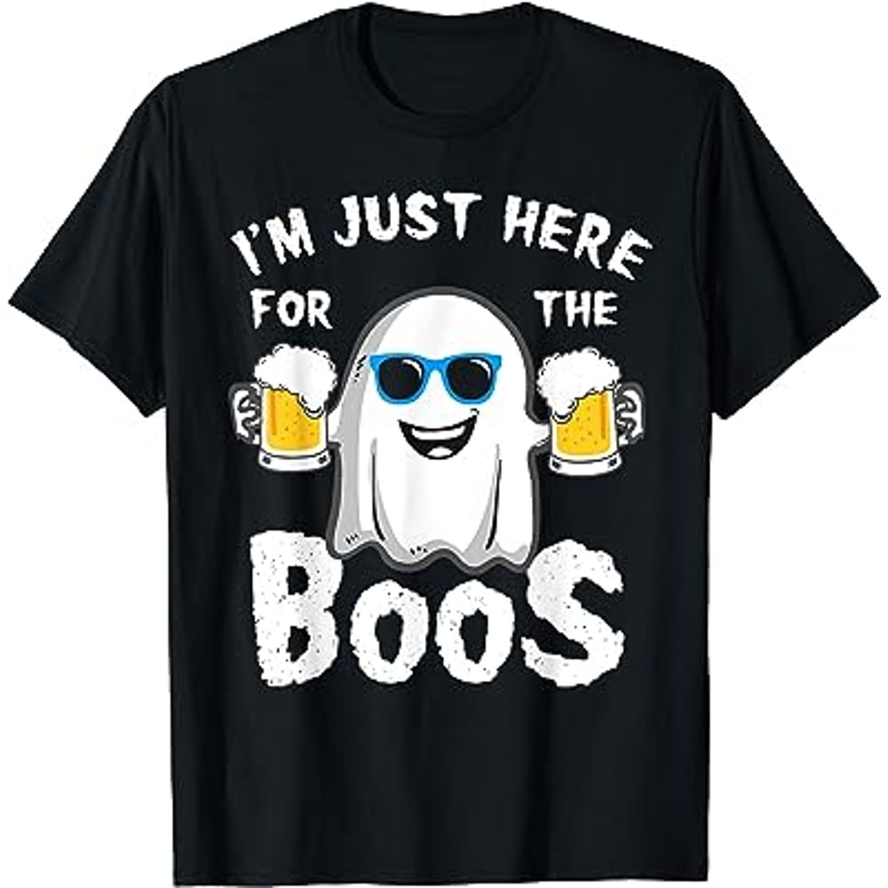 I'm Just Here For The Boos Funny Halloween Beer Lovers Drink T-Shirt.jpg