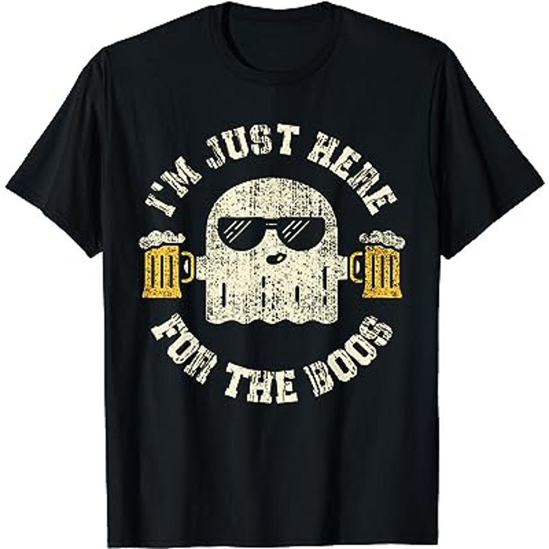 I'm Just Here For The Boos Halloween Drinking Party For Mens T-Shirt.jpg