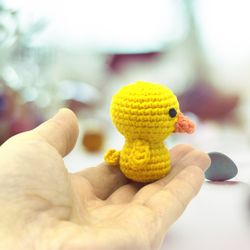 Miniature chicken, baby chick, mini bird, plush toy, Easter chick, stuffed animal toy, miniature toy Easter decor