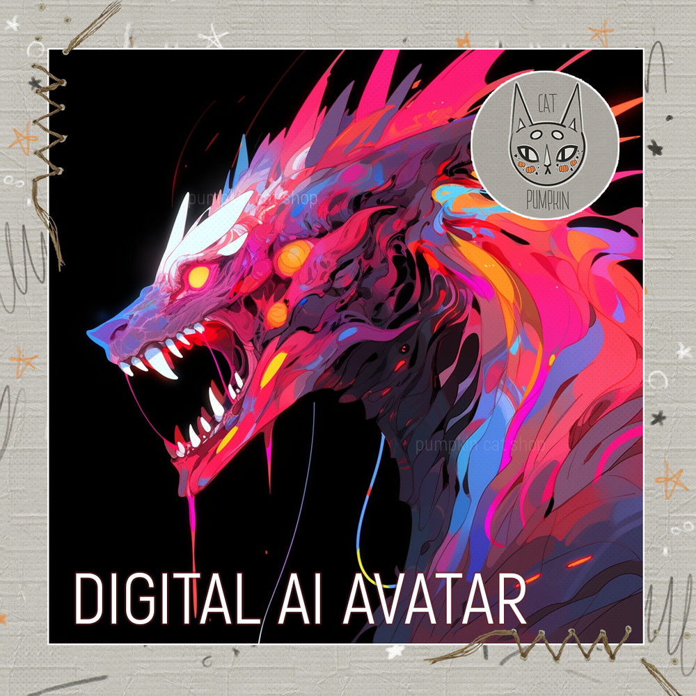 Dragon avatar art, avatar game, digital AI art, monster dragon, illustration Midjourney, bright color palette, picture dragon