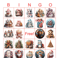 christmas bingo,christmas bingo printable,christmas bingo game,christmas bingo cards,christmas bingo 100 cards,5x5,xmas,