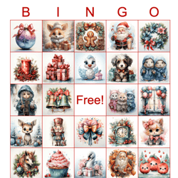 Christmas bingo,christmas bingo printable,christmas bingo game,christmas bingo cards,Christmas Bingo 100 cards,5x5,xmas,