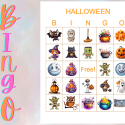 Halloween Bingo Printable,halloween bingo game,Bingo 100 cards,5x5,party bingo, Pdf