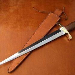 dagger handmade d2 dagger hunting knife &leather sheath