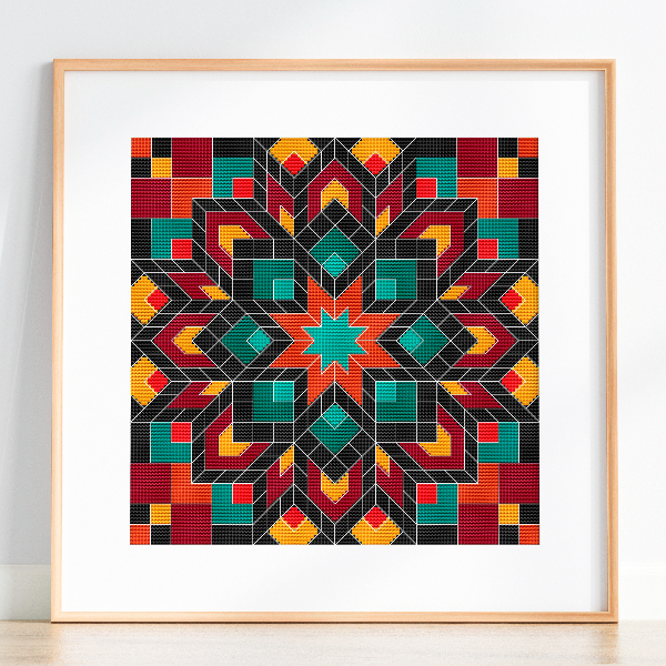 patchwork cross stitch pattern geometric