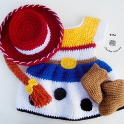 Jessie Toy Story Costume | Crochet Cowboy Costume | Jessie Cowboy Hat | Woody Photo Prop | Baby Shower Gift