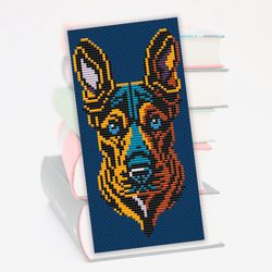 Cross stitch bookmark pattern Dog, Counted cross stitch pattern Pets, Cute bookmark, Modern embroidery book mark