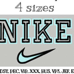 nike double outline embroidery file, nike embroidery file, machine file