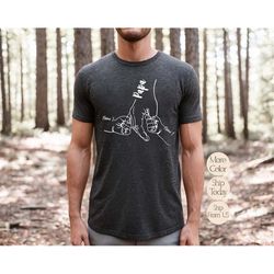 personalized father's day bump hand shirt, personalized dad shirt, custom grandpa grandkids names shirt, fathers day gif