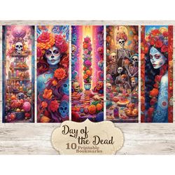 Day of the Dead Bookmarks Printable | Dia De Muertos