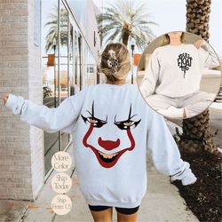 you'll float too sweatshirt, horror clown balloon hoodie, horror movie sweatshirt, horror character sweatshirt, horror h