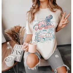 vintage jurassic park comfort colors shirt, jurassic park dinosaur t-rex shirt, jurassic world, retro jurassic park entr