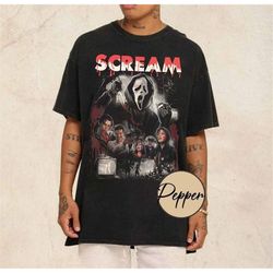 vintage scream halloween comfort t-shirt, horror movie tee, scream merch, scream horror movie shirt, scream ghostface sh