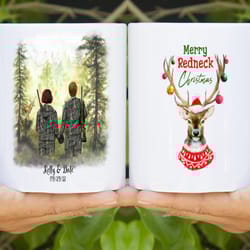 deer hunting camo couple custom mug customized hair skin name quotes mug, personalized gift 201017002ads