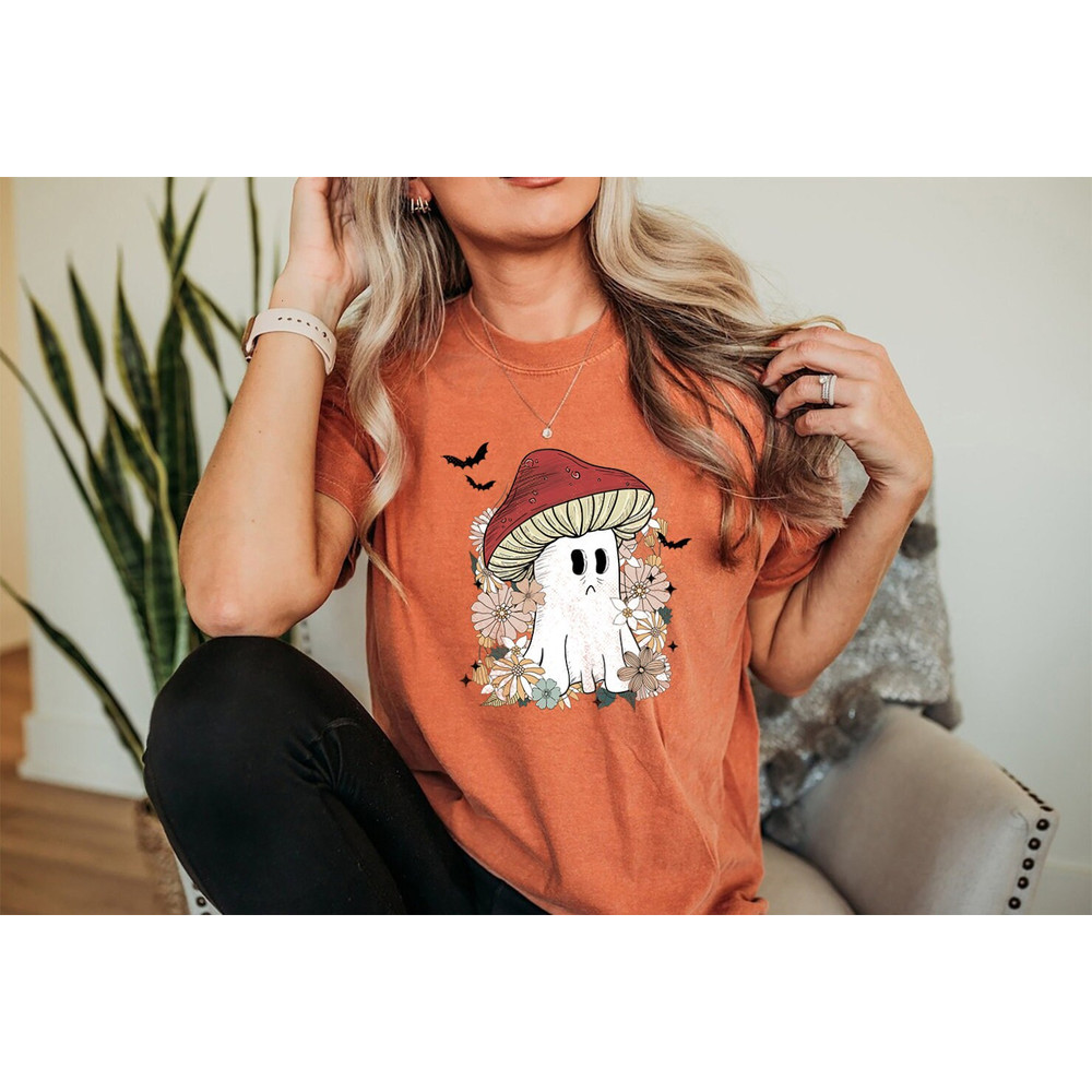 Floral Mushroom Ghost Boo PNG, Halloween Mushroom Png, Magic Mushroom PNG, Happy Halloween File Digital, Download Png, Digital Download - 1.jpg