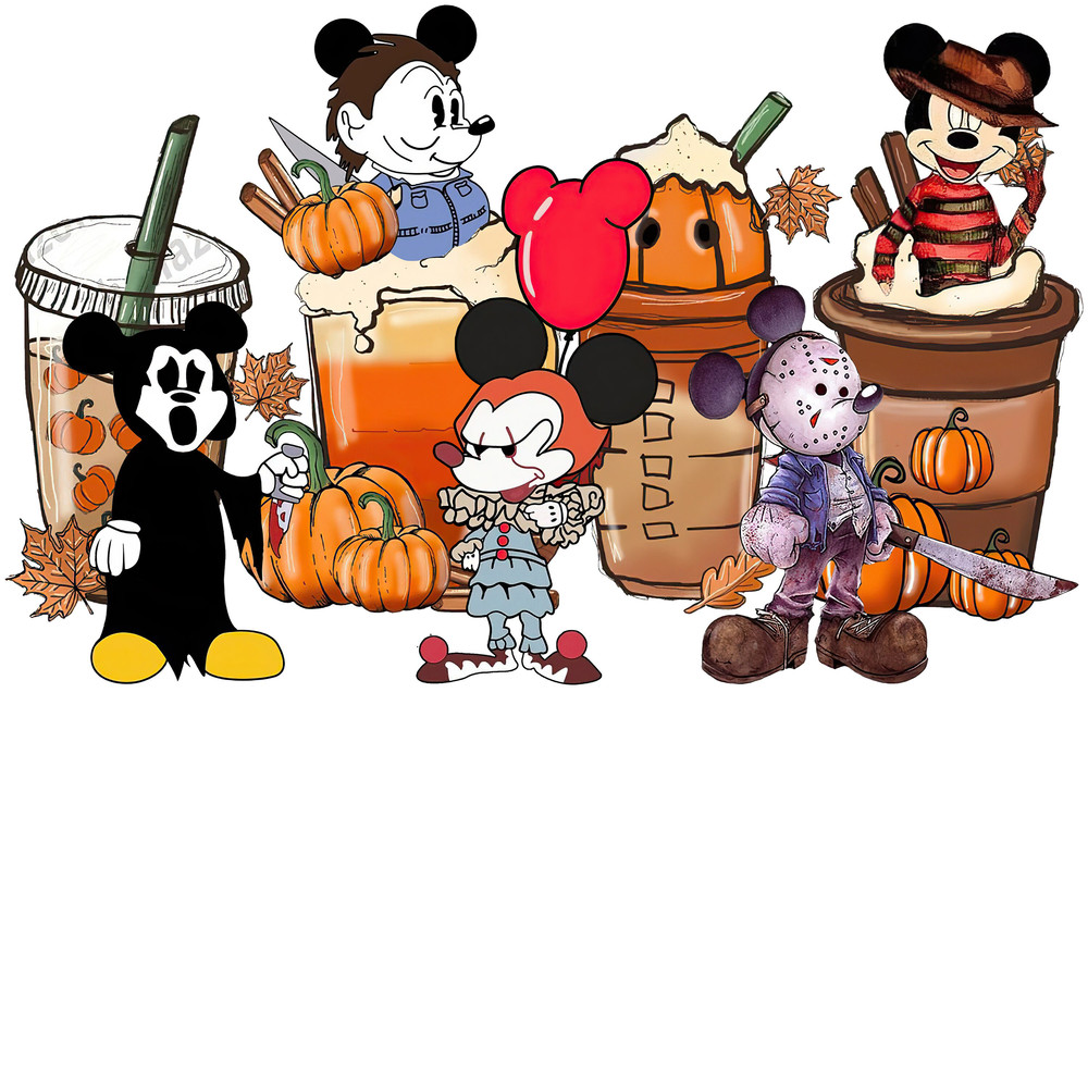 Mouse and Friends Coffee Png, Horror Coffee Png, Horror Mouse Coffee, Magic Castle, Halloween Coffee Png File Digital, Download PNG - 2.jpg