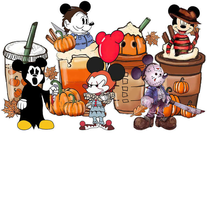 Mouse and Friends Coffee Png, Horror Coffee Png, Horror Mouse Coffee, Magic Castle, Halloween Coffee Png File Digital, Download PNG - 2.jpg