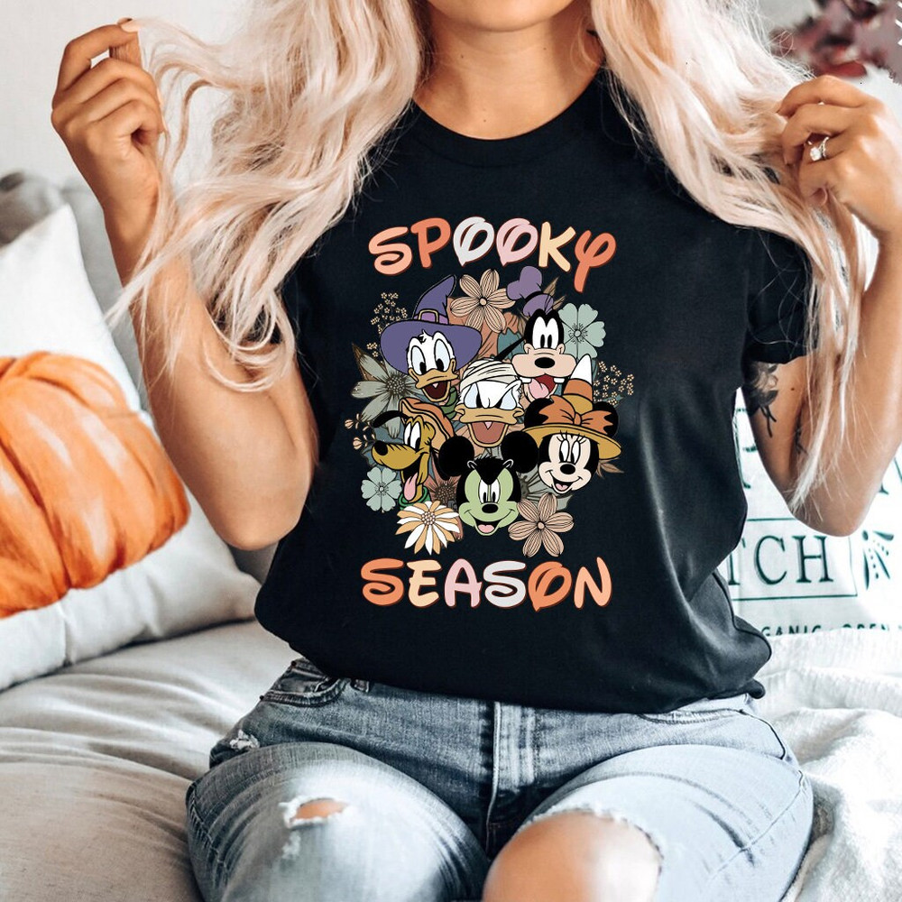 Spooky Season Mickey and Friends Halloween Costume PNG, Halloween Party, Magic Kingdom, Floral Halloween File Digital, Download PNG - 1.jpg