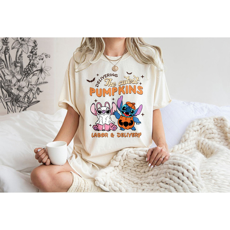The Cutest Pumpkin Labor & Delivery Stitch And Angel PNG, Halloween Costume, Halloween Party, File Digital, Download PNG Digital Download - 1.jpg