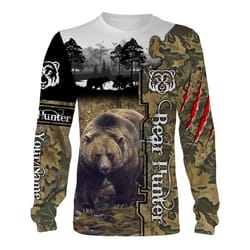 bear hunting custom name 3d all over print t-shirt, hoodie, sweatshirt, long sleeves &8211 personalized hunting gifts &8