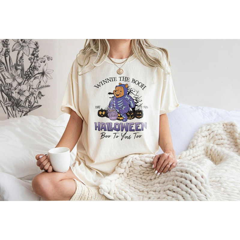 Winnie The Booh Halloween PNG, Funny Pooh Skeleton PNG, Halloween Costume, Magic Castle, Png File Digital, Download PNG, Sublimation Design - 1.jpg