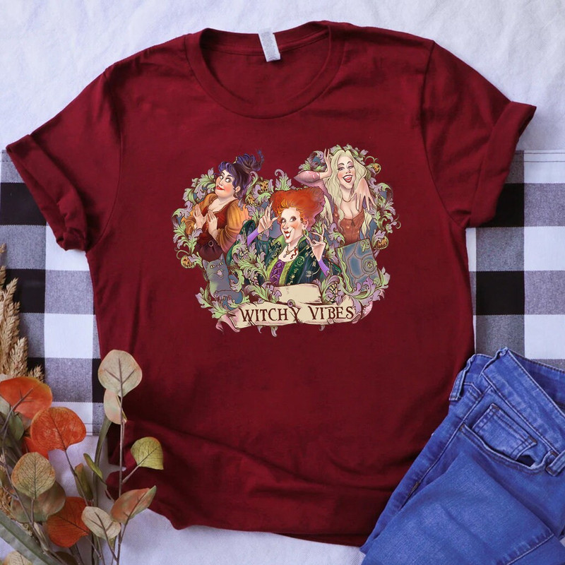 Witchy Vibes PNG, Retro Halloween Floral Hocus Pocus PNG, Sanderson Sisters, Halloween Witches Sublimation Design File Digital Download PNG - 1.jpg