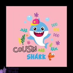 cousin shark doo doo doo svg, baby shark doo doo doo svg