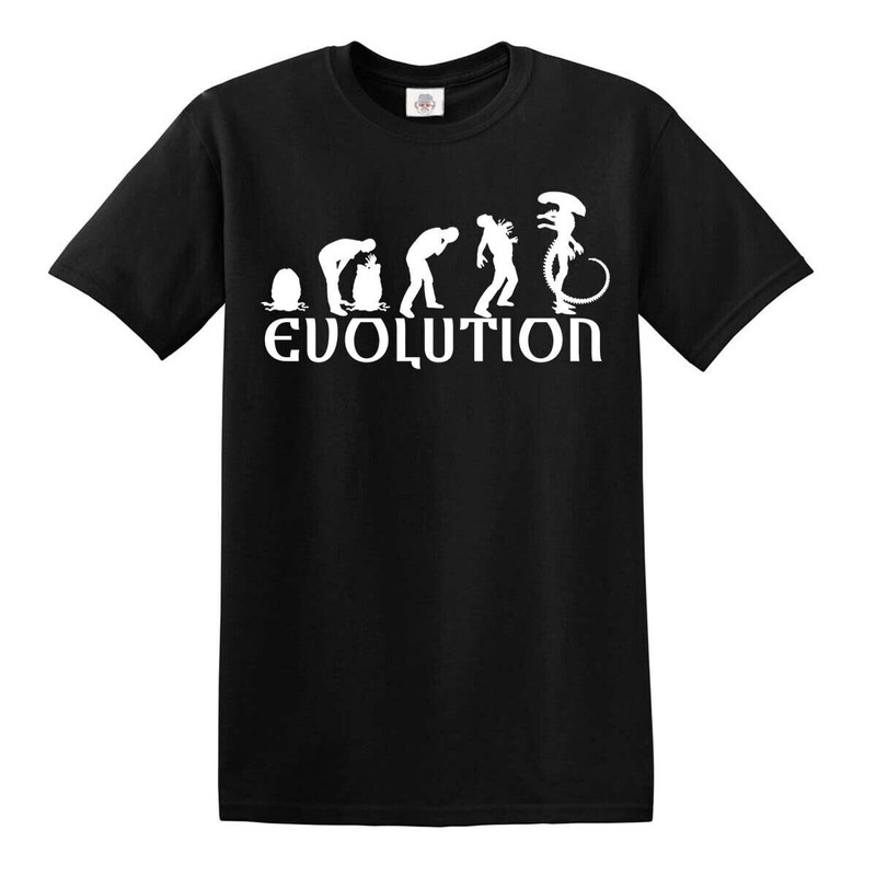 Alien Evolution T-Shirt Nostromo Weyland Sci Fi Alien Inspired Funny t-shirt Top.jpg