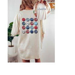 retro usa smiley comfort colors shirt, 4th of july tee, retro america shirt womens 4th of july shirt, america patriotic