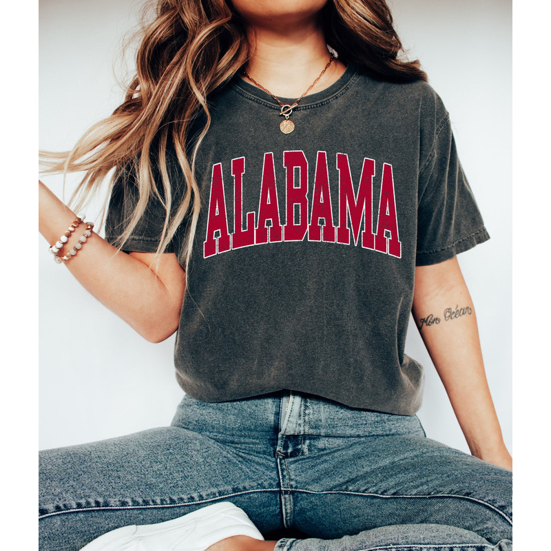 Comfort Colors Shirt, Alabama Shirt, AL Shirt, College Shirt, Football Shirt, Gift For Her, Women's Alabama Shirt, Trendy T-Shirt, Oversized - 1.jpg