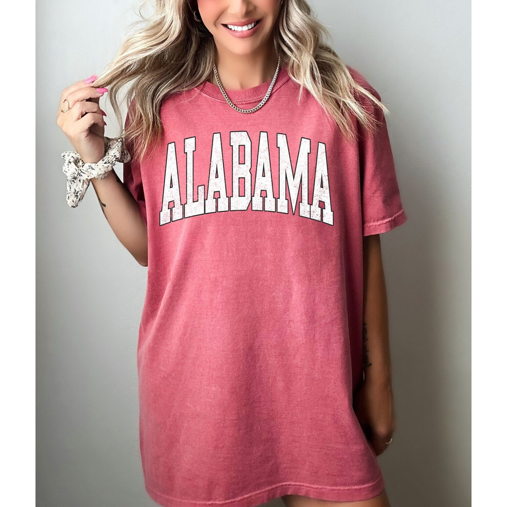 Comfort Colors Shirt, Alabama Shirt, AL Shirt, College Shirt, Football Shirt, Gift For Her, Women's Alabama Shirt, Trendy T-Shirt, Oversized - 2.jpg