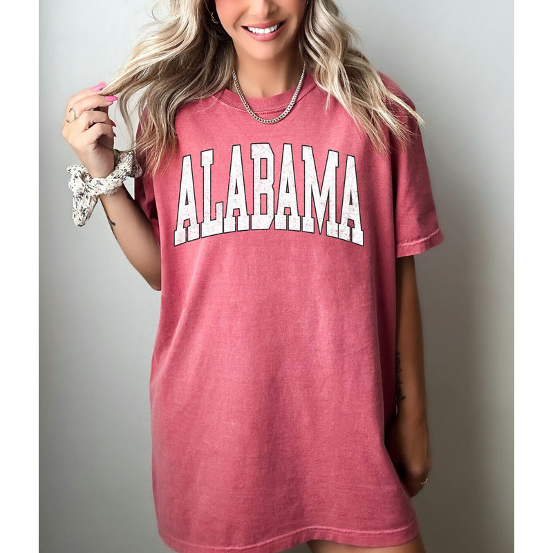 Comfort Colors Shirt, Alabama Shirt, AL Shirt, College Shirt, Football Shirt, Gift For Her, Women's Alabama Shirt, Trendy T-Shirt, Oversized - 2.jpg