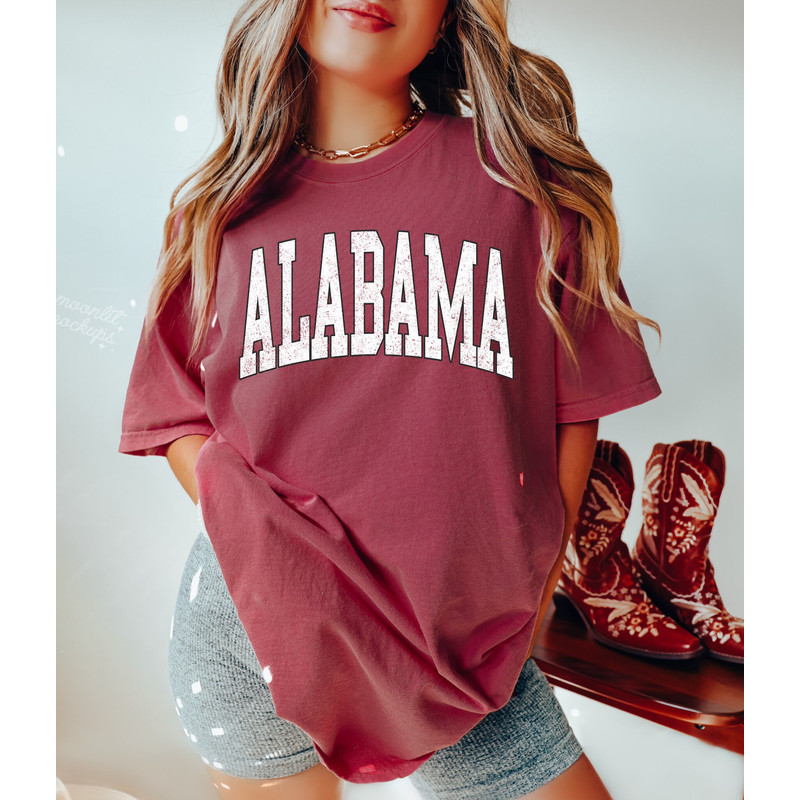 Comfort Colors Shirt, Alabama Shirt, AL Shirt, College Shirt, Football Shirt, Gift For Her, Women's Alabama Shirt, Trendy T-Shirt, Oversized - 3.jpg
