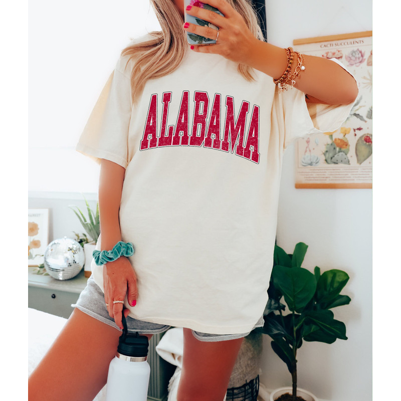 Comfort Colors Shirt, Alabama Shirt, AL Shirt, College Shirt, Football Shirt, Gift For Her, Women's Alabama Shirt, Trendy T-Shirt, Oversized - 5.jpg