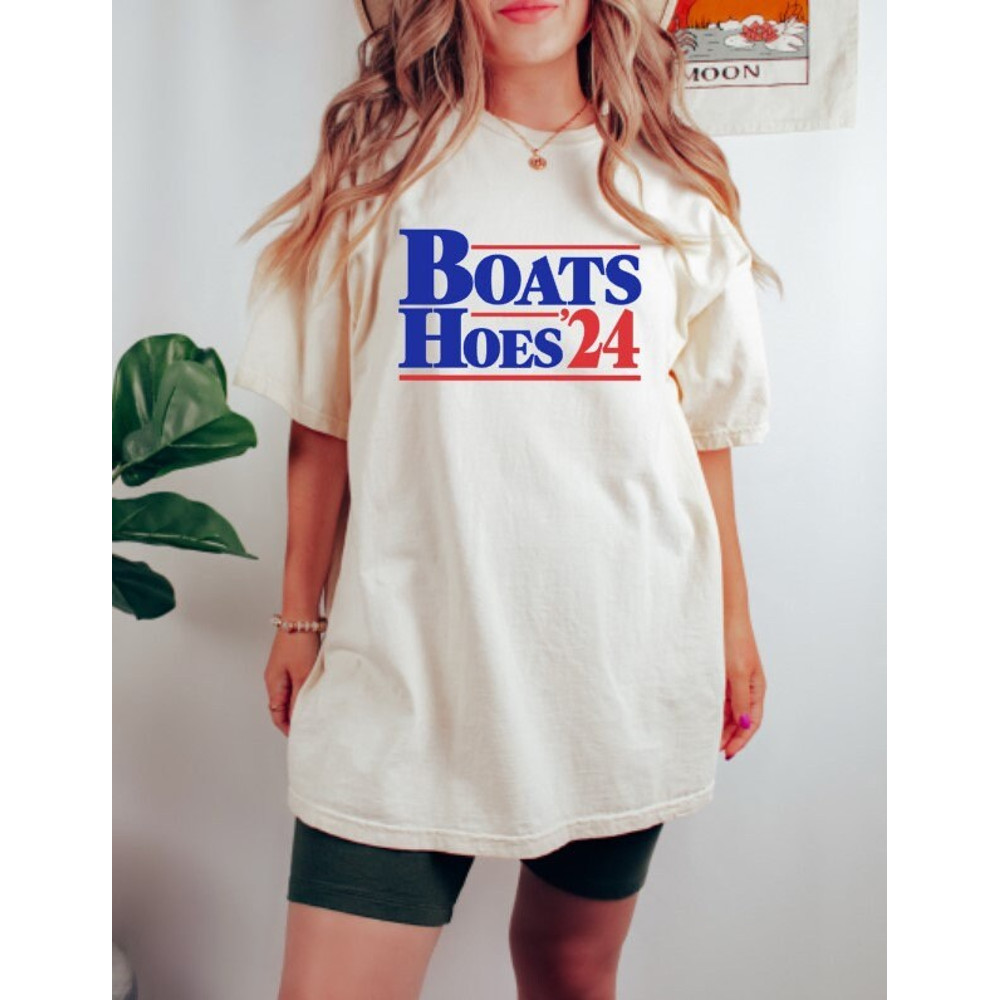 Comfort Colors Shirt, Boats Hoes 24 Shirt, Boats and Hoes Shirt, Summer Shirt, Boat Shirt, Boating Shirt, River Shirt, Lake Shirt, Funny Tee - 4.jpg