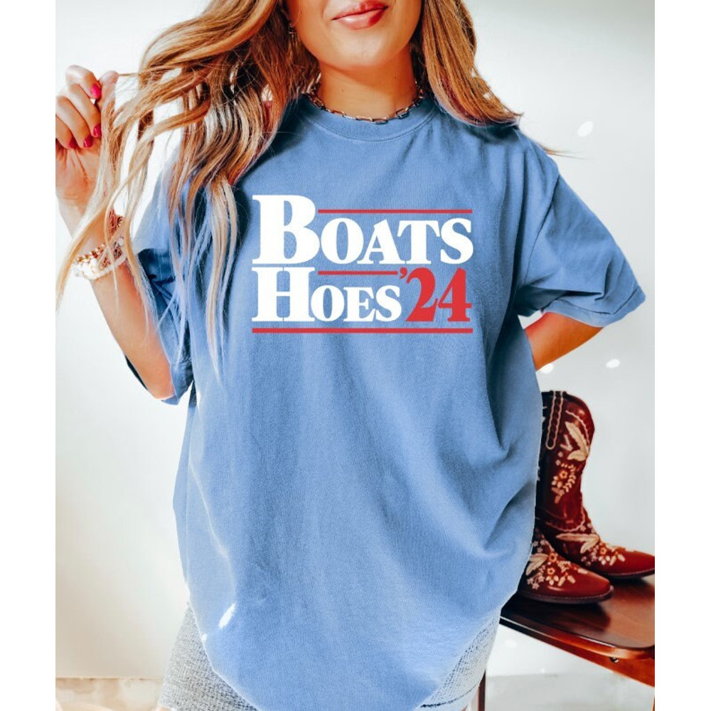Comfort Colors Shirt, Boats Hoes 24 Shirt, Boats and Hoes Shirt, Summer Shirt, Boat Shirt, Boating Shirt, River Shirt, Lake Shirt, Funny Tee - 7.jpg