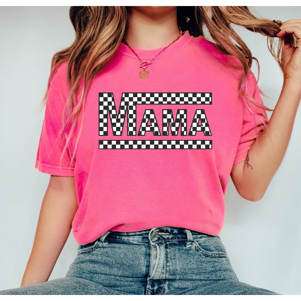 Comfort Colors Shirt, Checkered Mama Shirt, Mom Shirt, Mama Shirt, Gift For Mom, Mother's Day Shirt, Women's T-Shirt, Trendy Mom Shirt, Tee - 2.jpg