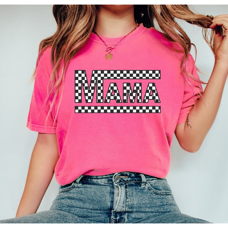 Comfort Colors Shirt, Checkered Mama Shirt, Mom Shirt, Mama Shirt, Gift For Mom, Mother's Day Shirt, Women's T-Shirt, Trendy Mom Shirt, Tee - 2.jpg