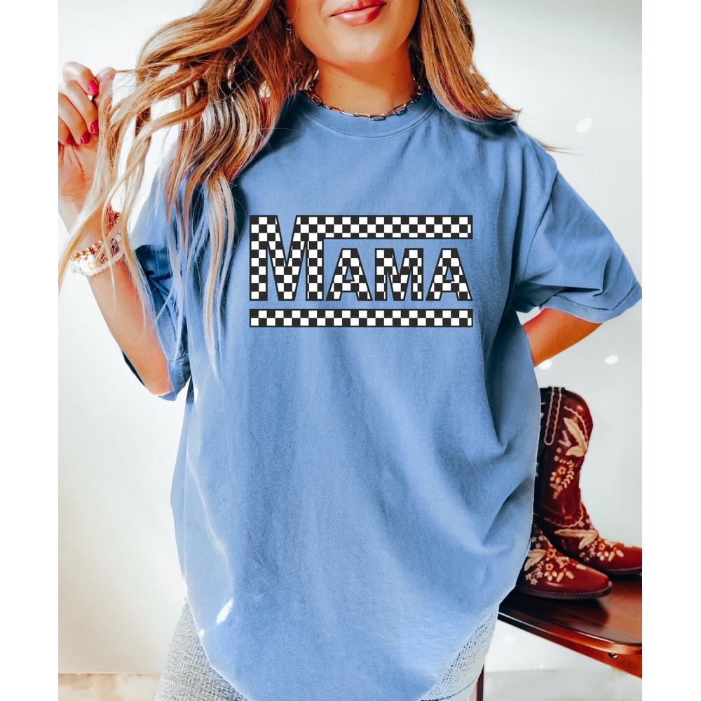 Comfort Colors Shirt, Checkered Mama Shirt, Mom Shirt, Mama Shirt, Gift For Mom, Mother's Day Shirt, Women's T-Shirt, Trendy Mom Shirt, Tee - 4.jpg