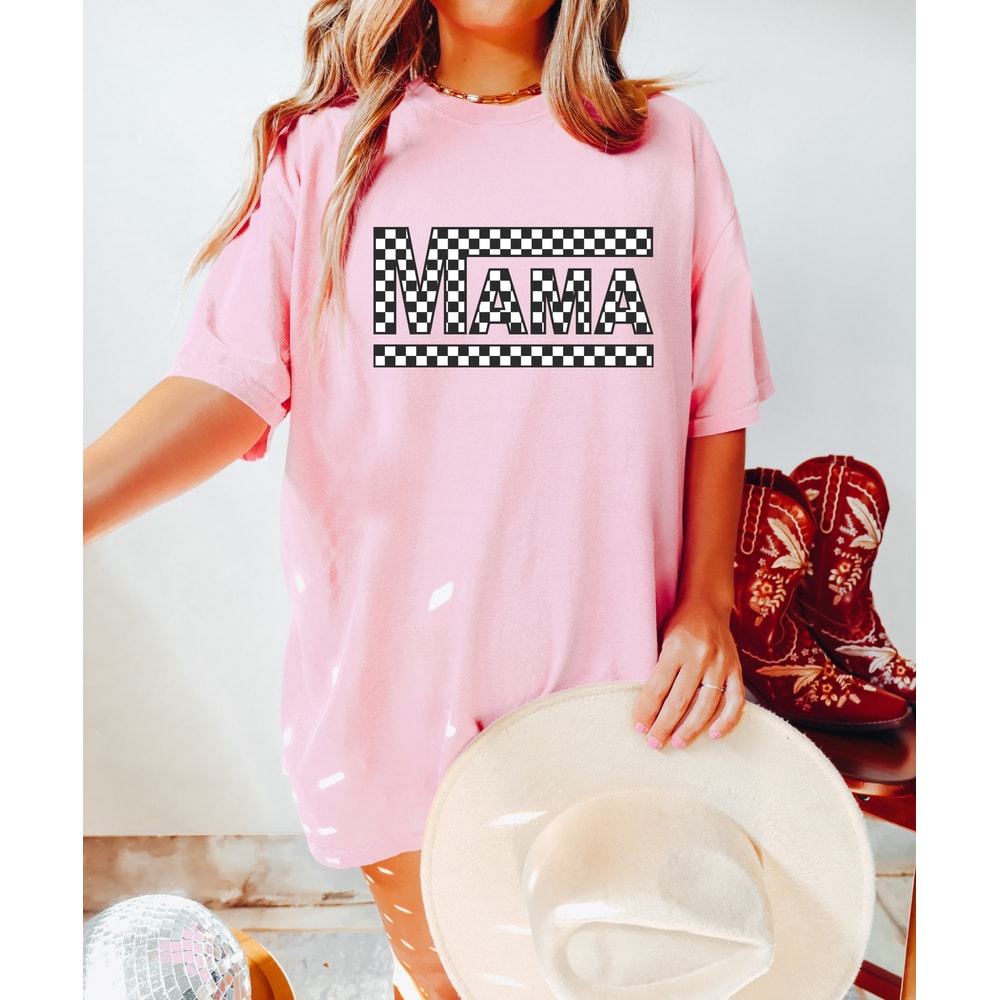Comfort Colors Shirt, Checkered Mama Shirt, Mom Shirt, Mama Shirt, Gift For Mom, Mother's Day Shirt, Women's T-Shirt, Trendy Mom Shirt, Tee - 5.jpg