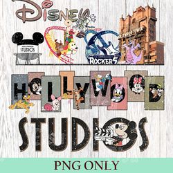 vintage disney hollywood studios png, hollywood studios png, disney trip png, disneyworld png, disney family png 300dpi